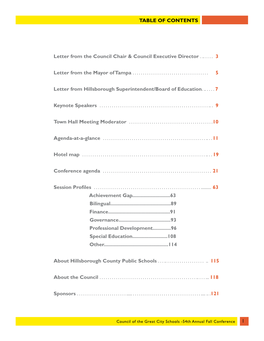 Table of Contents Letter from The