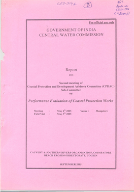 Sub-Committee on Performance Evaluation of Coastal Protection Works Was Held at Mangalore on 4Th May 2005