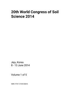 20Th World Congress of Soil Science 2014