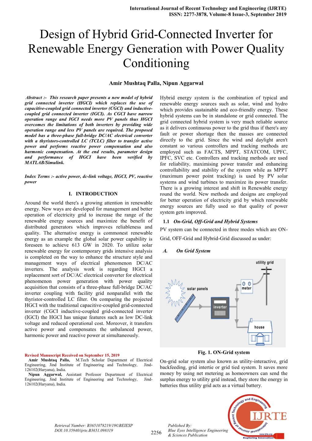 Design of Hybrid Grid-Connected Inverter for Renewable Energy Generation with Power Quality Conditioning