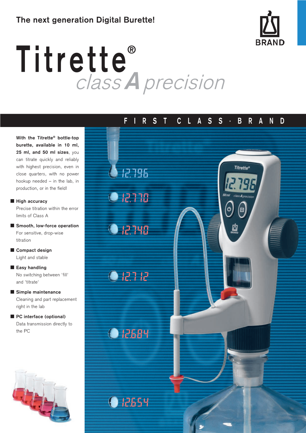 Titrette Digital Bottle-Top Burette Leaflet