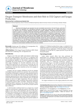Oxygen Transport Membranes and Their Role in CO2 Capture And