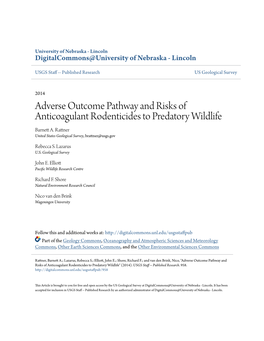 Adverse Outcome Pathway and Risks of Anticoagulant Rodenticides to Predatory Wildlife Barnett A
