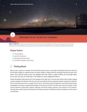 Chapter Outline Thinking Ahead 2 OBSERVING the SKY: the BIRTH of ASTRONOMY