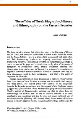 Biography, History and Ethnography on the Eastern Frontier