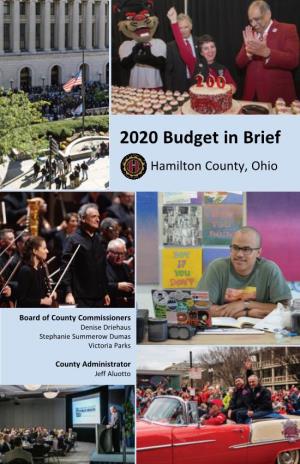 2020 Budget in Brief Hamilton County, Ohio