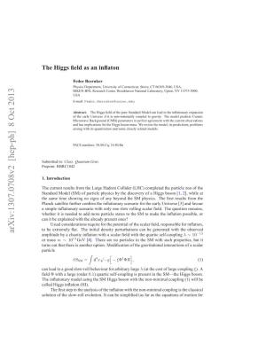 The Higgs Field As an Inflaton
