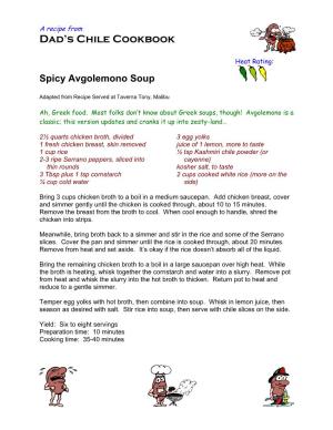 Spicy Avgolemono Soup