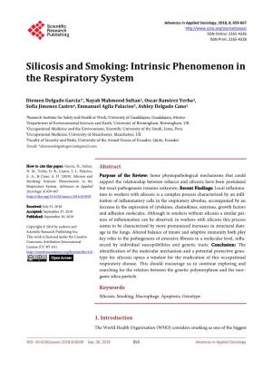 Silicosis and Smoking: Intrinsic Phenomenon in the Respiratory System
