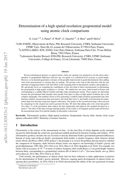 Determination of a High Spatial Resolution Geopotential Model Using Atomic Clock Comparisons