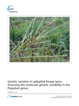 Genetic Variation in Polyploid Forage Grass: Assessing the Molecular Genetic Variability in the Paspalum Genus Cidade Et Al