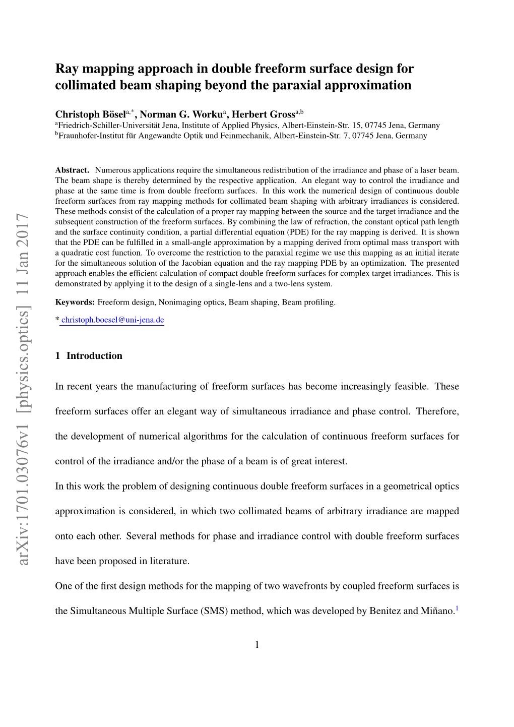 Ray Mapping Approach in Double Freeform Surface Design for Collimated Beam Shaping Beyond the Paraxial Approximation