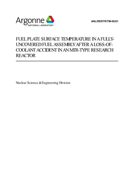 Uncovered Fuel Assembly After a Loss-Of- Coolant Accident in an Mtr-Type Research Reactor