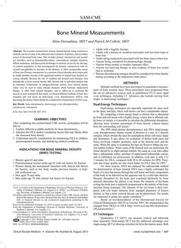 Bone Mineral Measurements