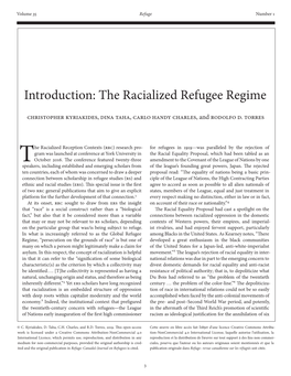 Introduction: the Racialized Refugee Regime