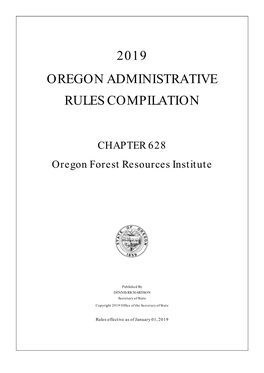 2019 Oregon Administrative Rules Compilation