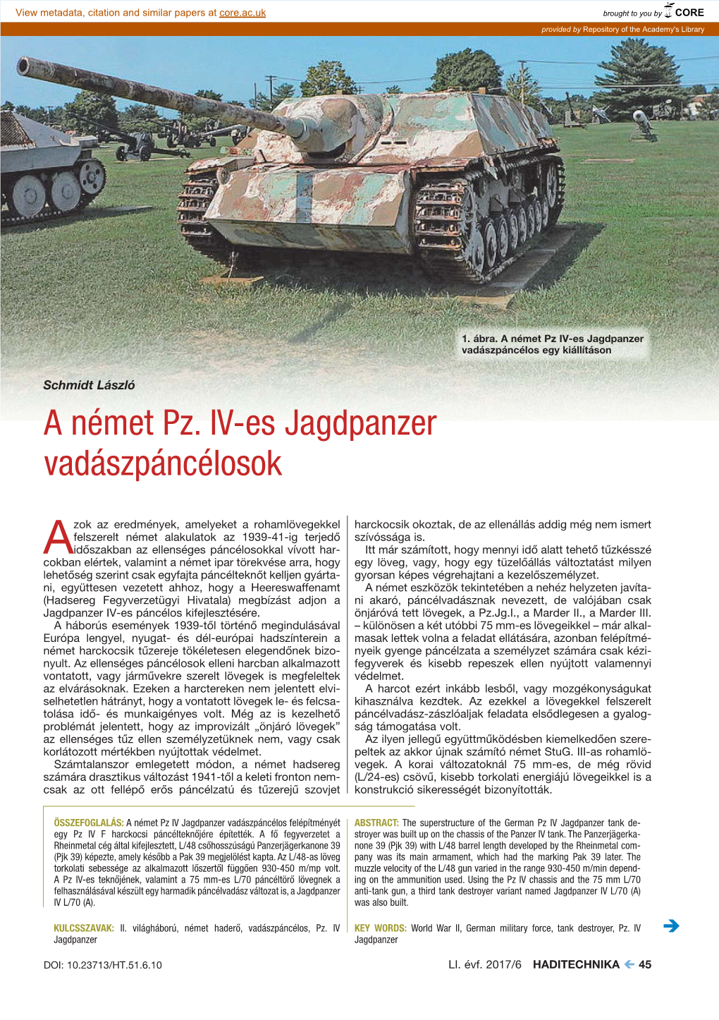 A Német Pz. IV-Es Jagdpanzer Vadászpáncélosok