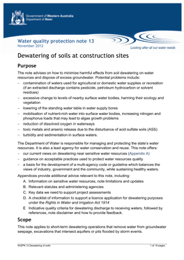 Water Quality Protection Note 13