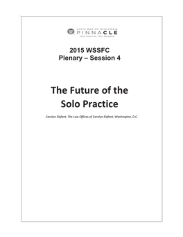 The Future of the Solo Practice