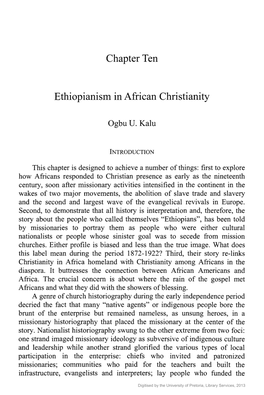 Chapter Ten Ethiopianism in African Christianity