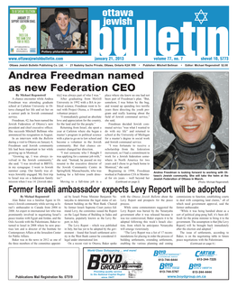 Ottawa Jewish Andrea Freedman Named As New Federation