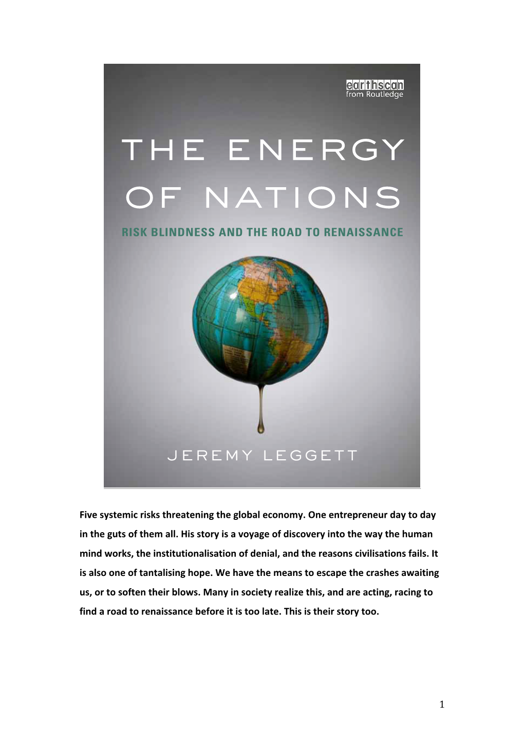 The Energy of Nations RISK BLINDNESS and the ROAD to RENAISSANCE