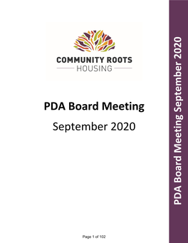 PDA Board Meeting September 2020