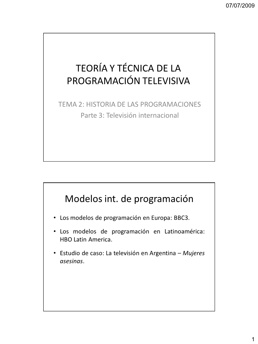 Teoría Y Técnica De La Programación Televisiva