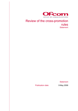 Review of the Cross-Promotion Rules Statement