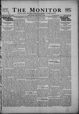 The Monitor THANK YOU NEBRASKA’S WEEKLY NEWSPAPER DEVOTED to the INTERESTS of COLORED AMERICANS the REV