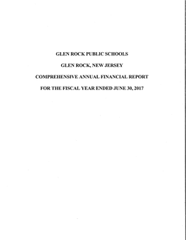 Glen Rock Public Schools Glen Rock, New Jersey Comprehensive Annual