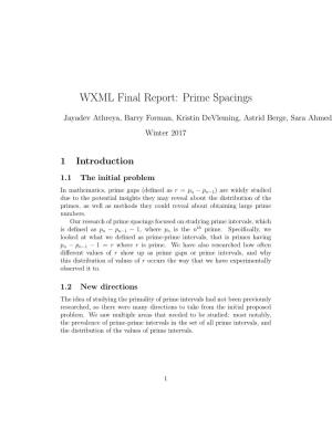 WXML Final Report: Prime Spacings