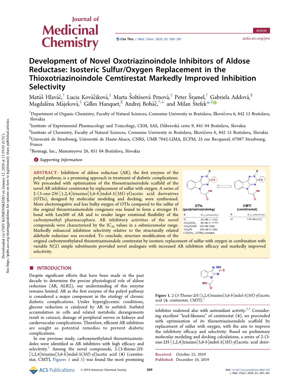 Development of Novel Oxotriazinoindole Inhibitors Of