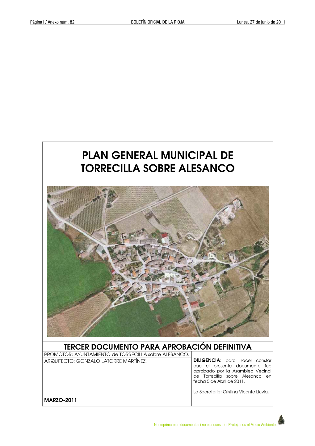 Plan General Municipal De Torrecilla Sobre Alesanco