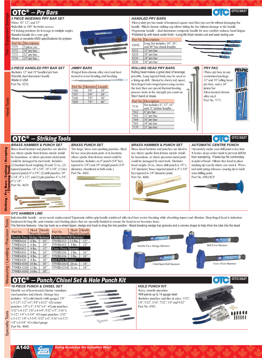 Ge OTC® — Pry Bars OTC® — Striking Tools OTC® — Punch