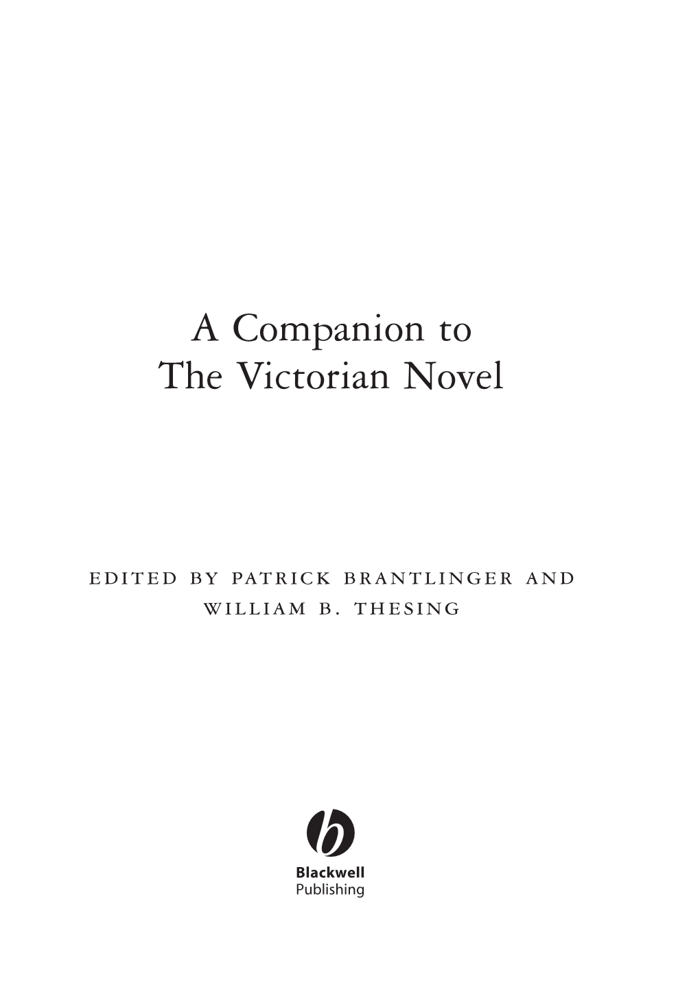 A Companion to the Victorian Novel