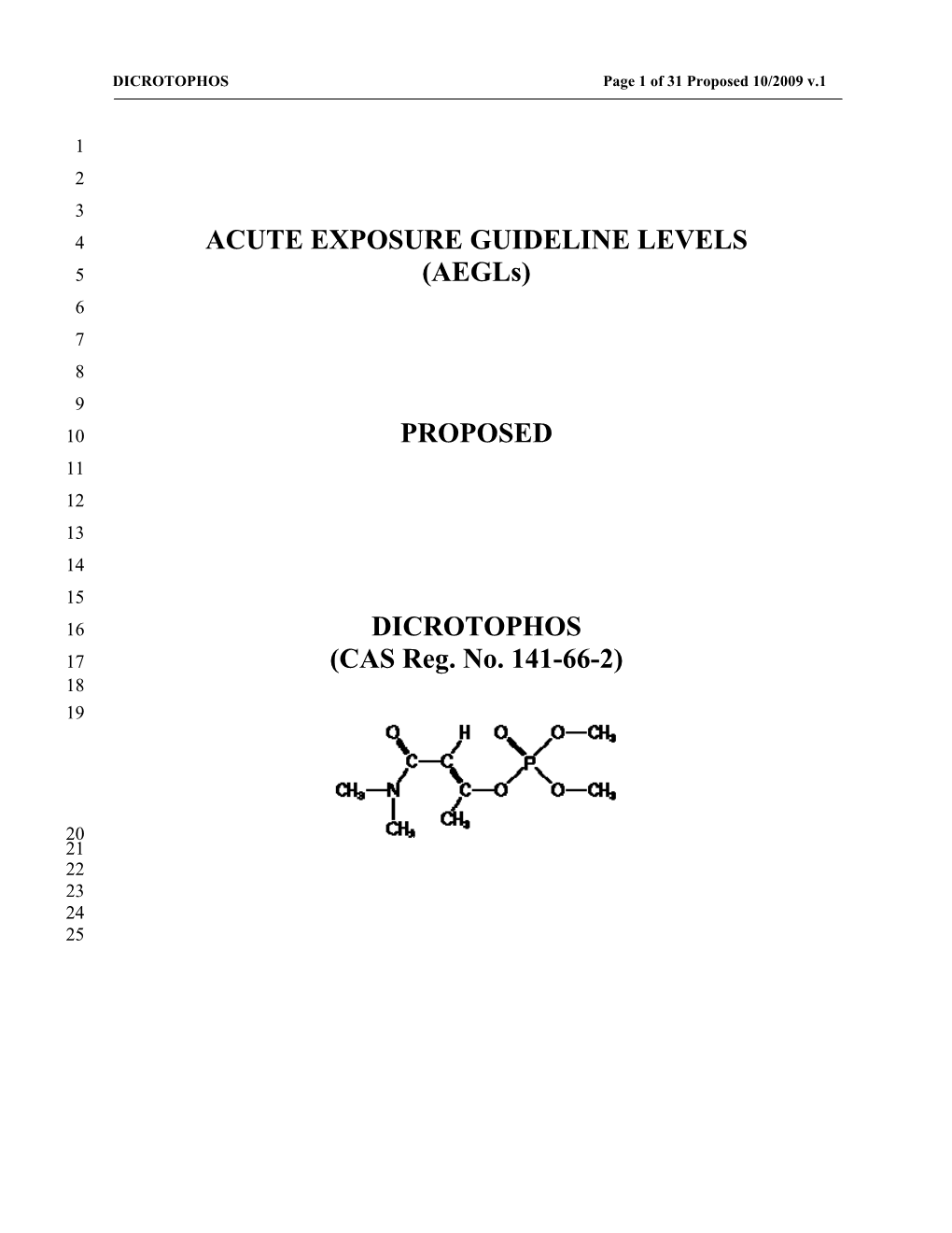 Dicrotophos Proposed AEGL Document