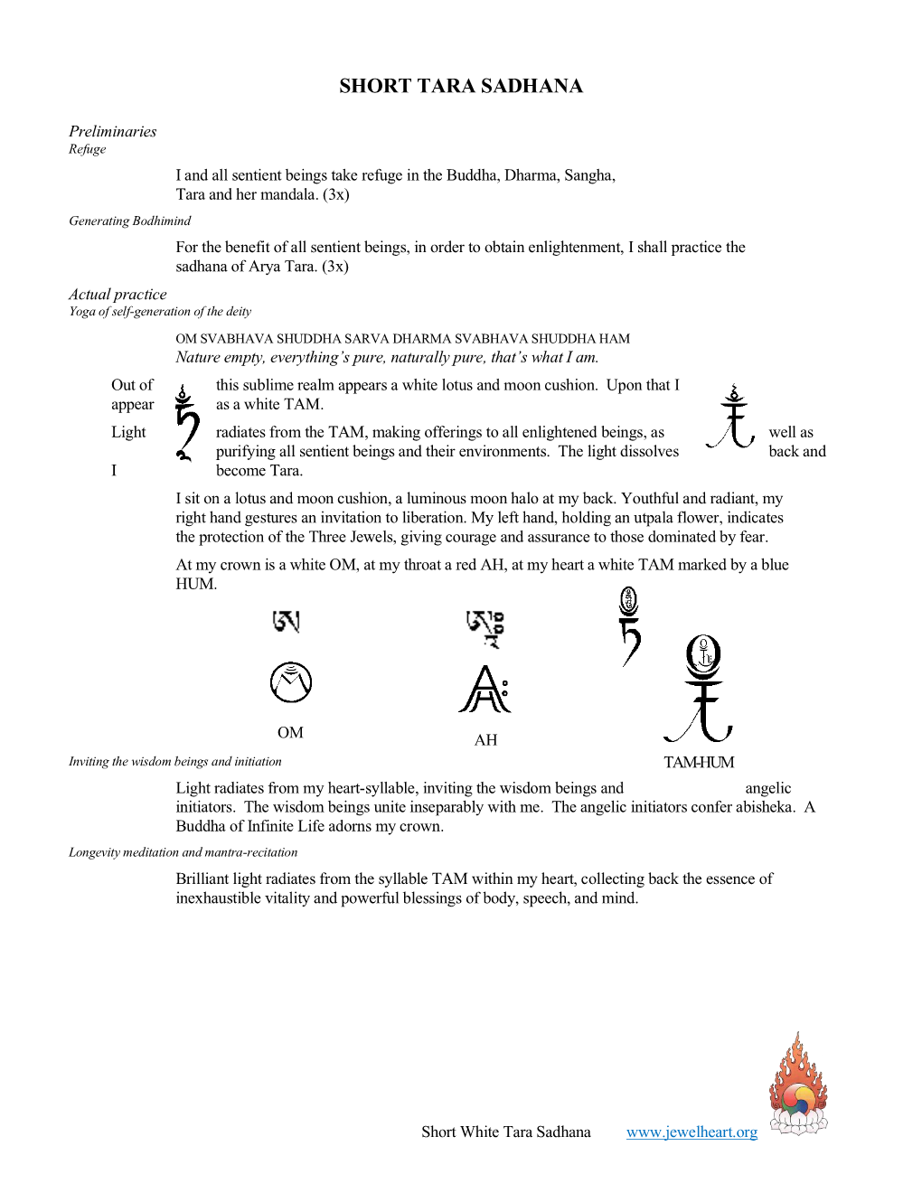 Short Tara Sadhana (Pdf)