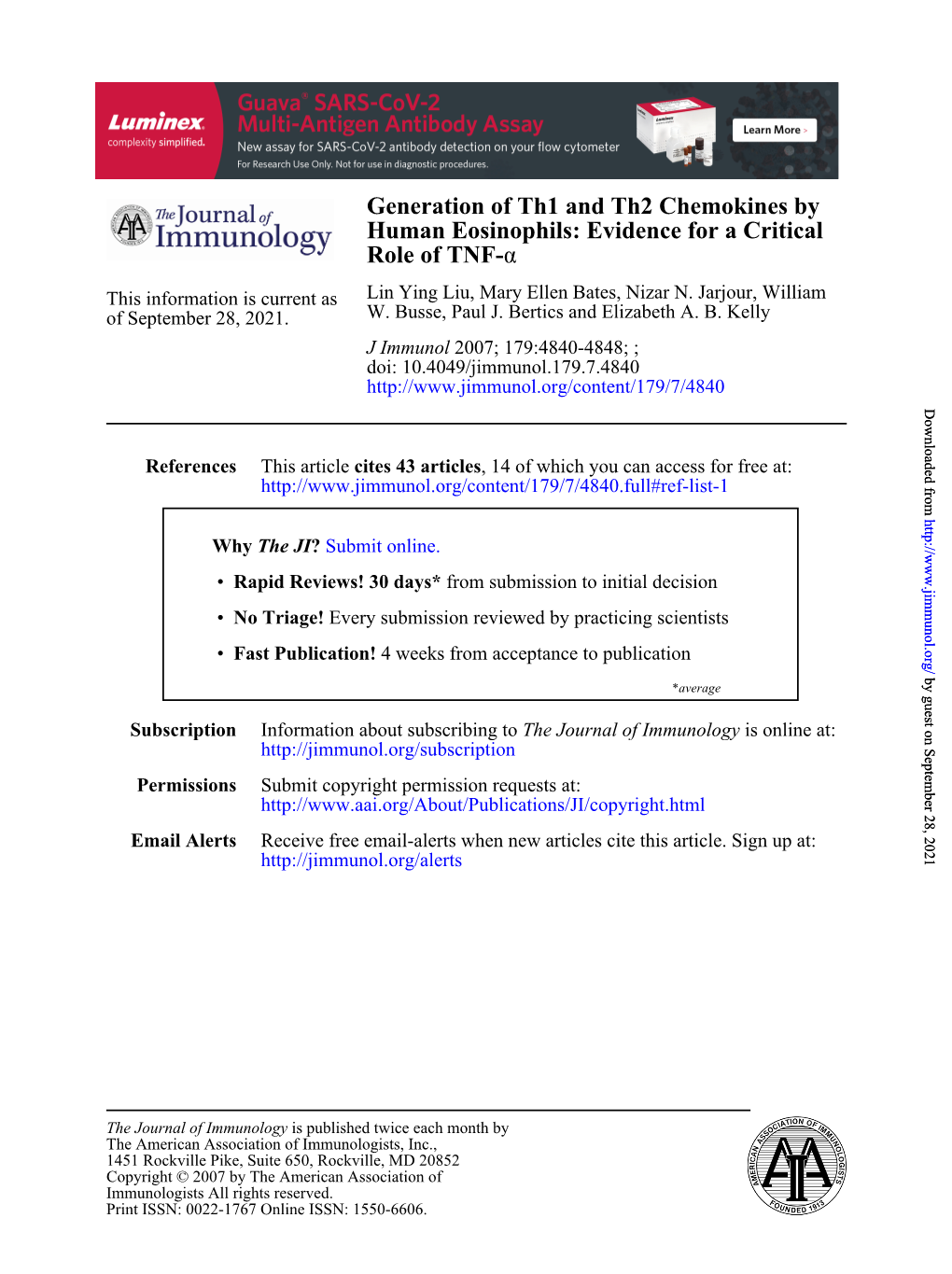 Α Role of TNF- Human Eosinophils