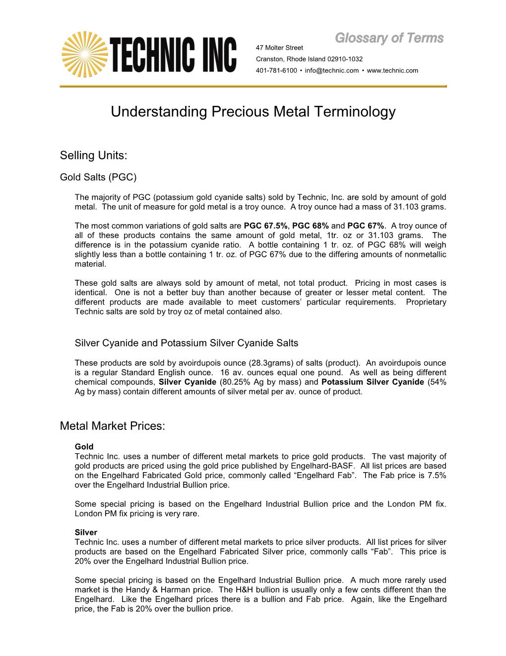 Understanding Precious Metal Terminology