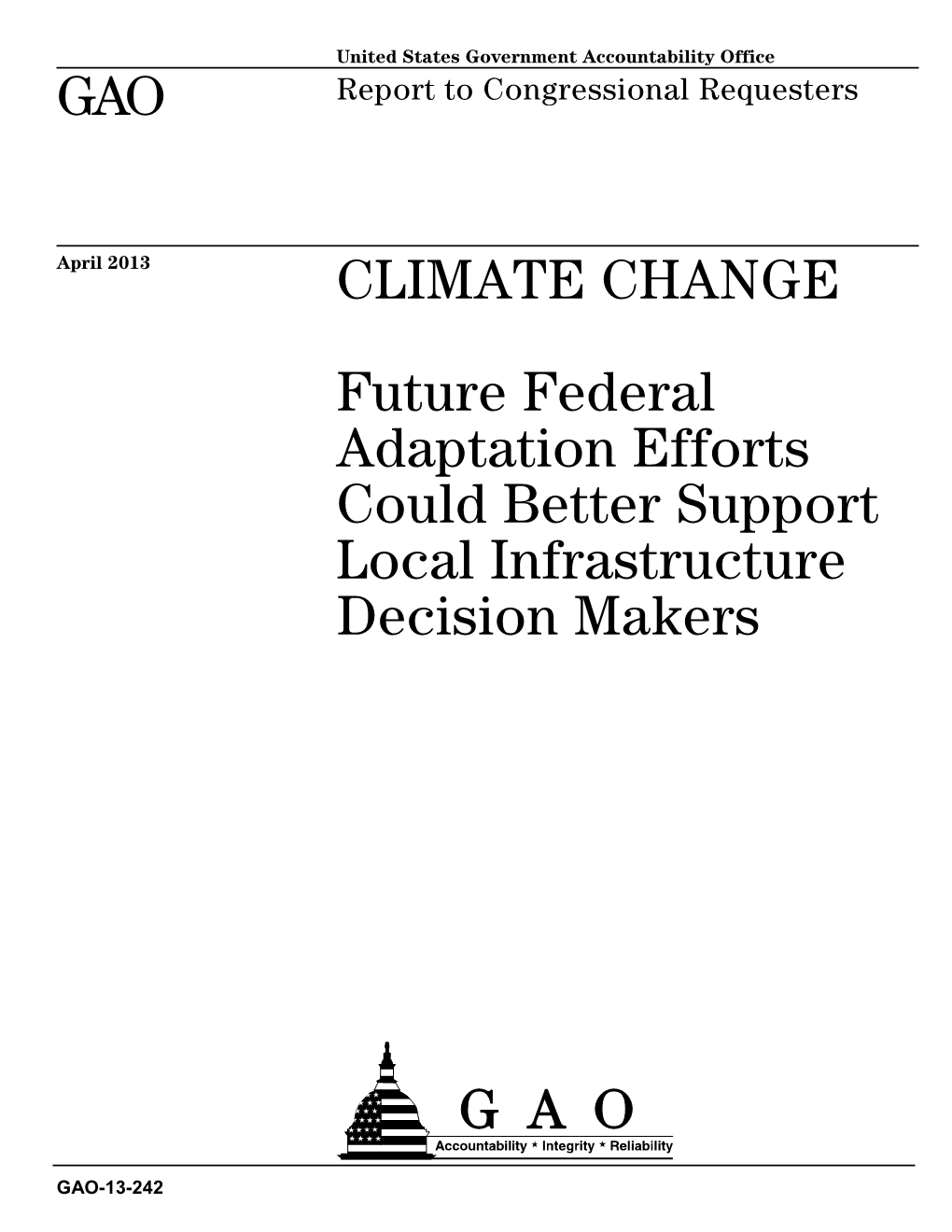 GAO-13-242, Climate Change