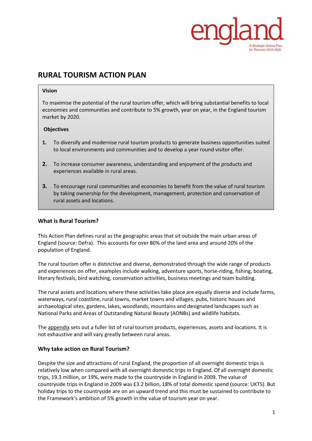 Rural Tourism Action Plan