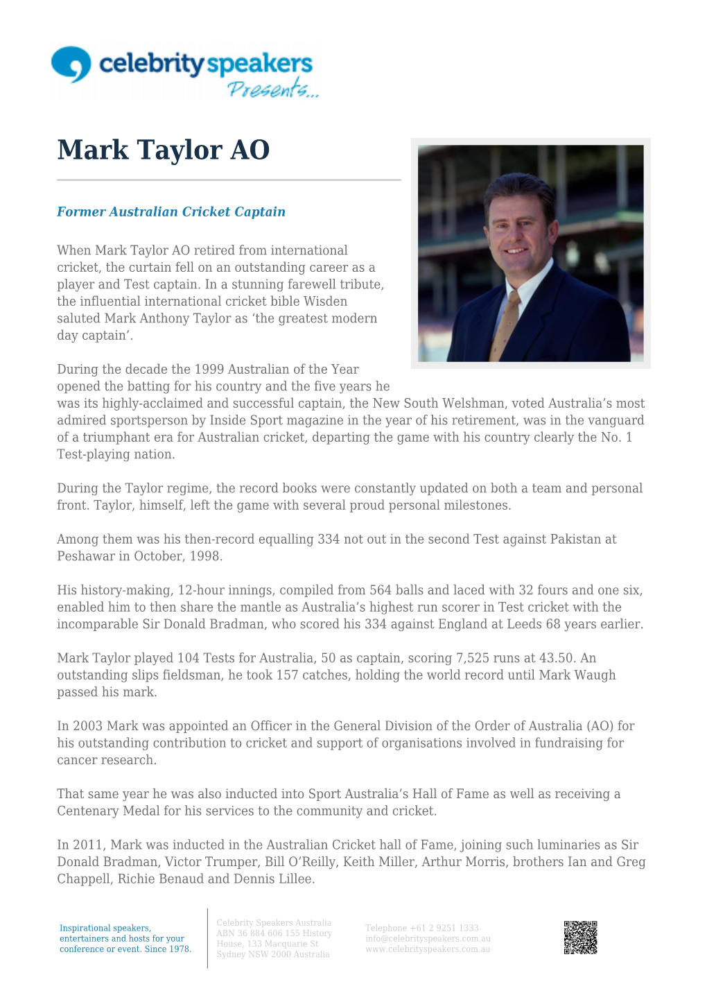 Mark Taylor AO