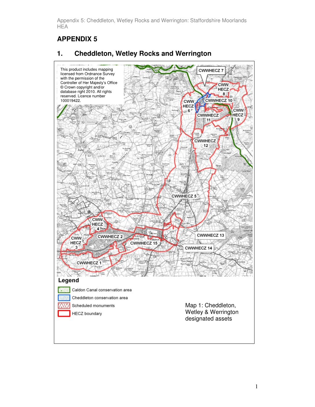 APPENDIX 5 1. Cheddleton, Wetley Rocks and Werrington