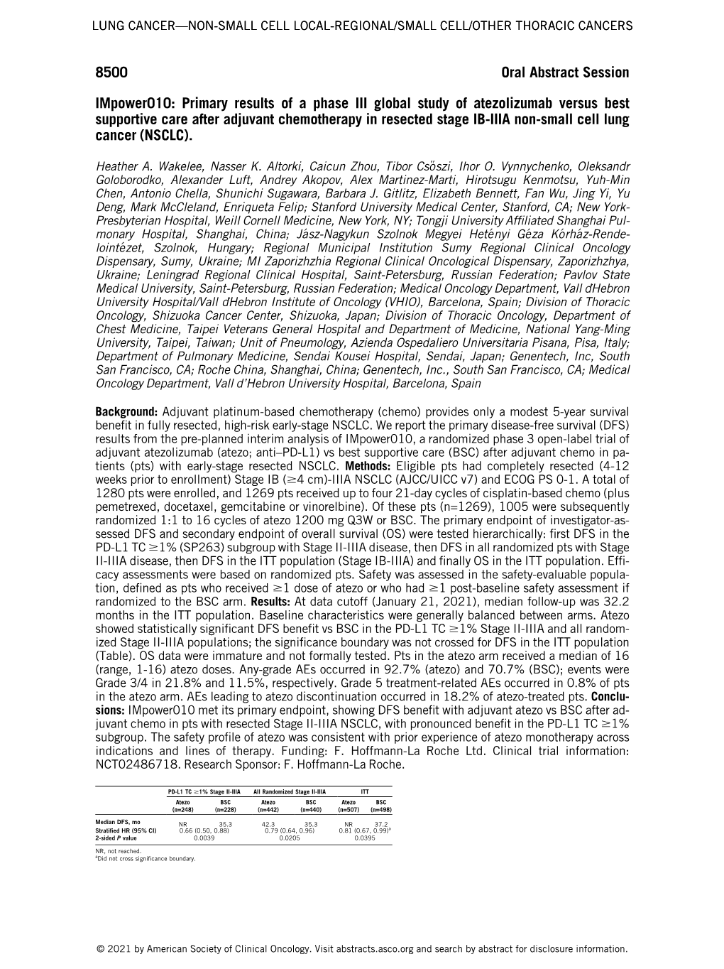 Lung Cancer—Non-Small Cell Local-Regional / Small Cell