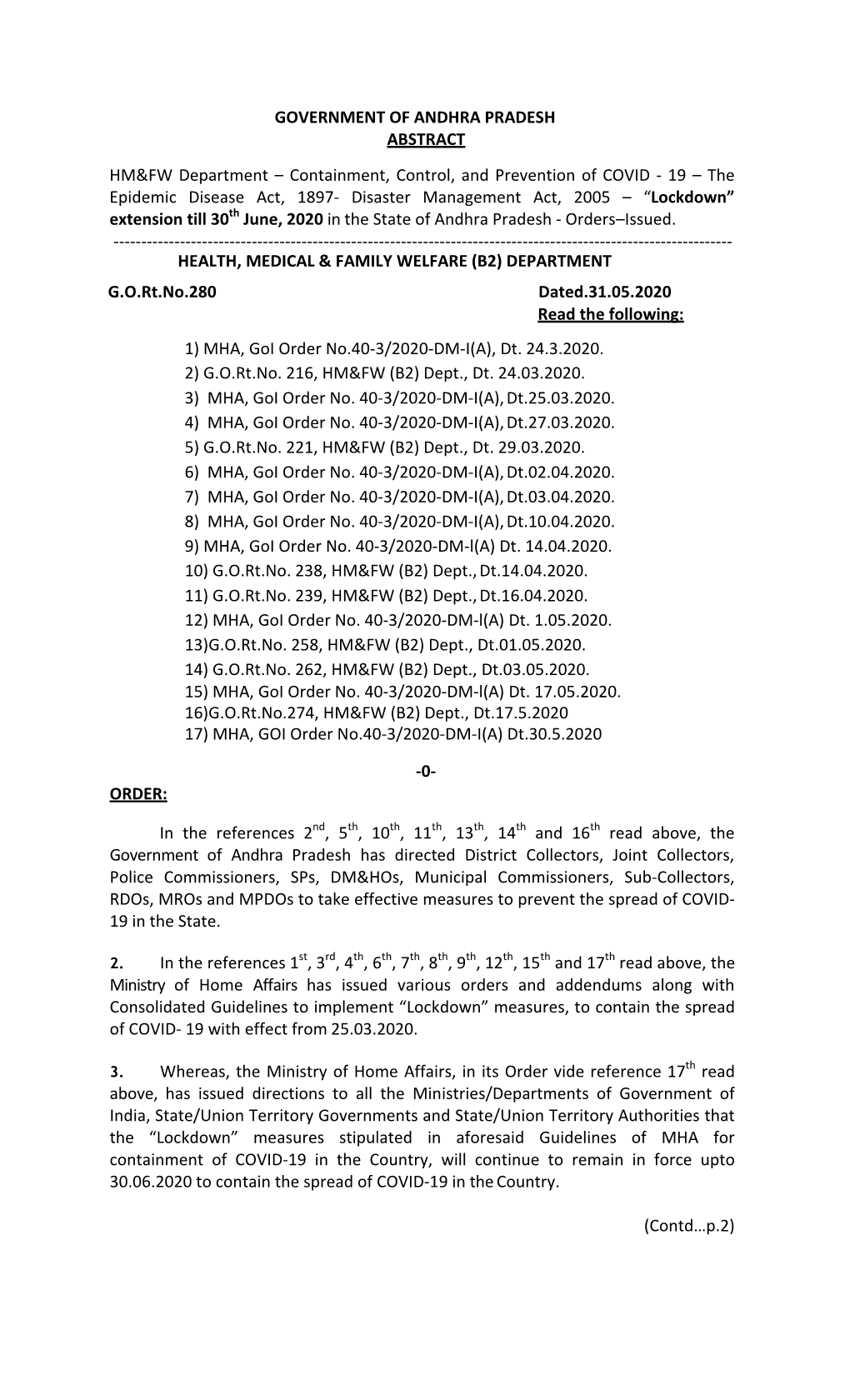 Government of Andhra Pradesh Abstract Hm&Fw