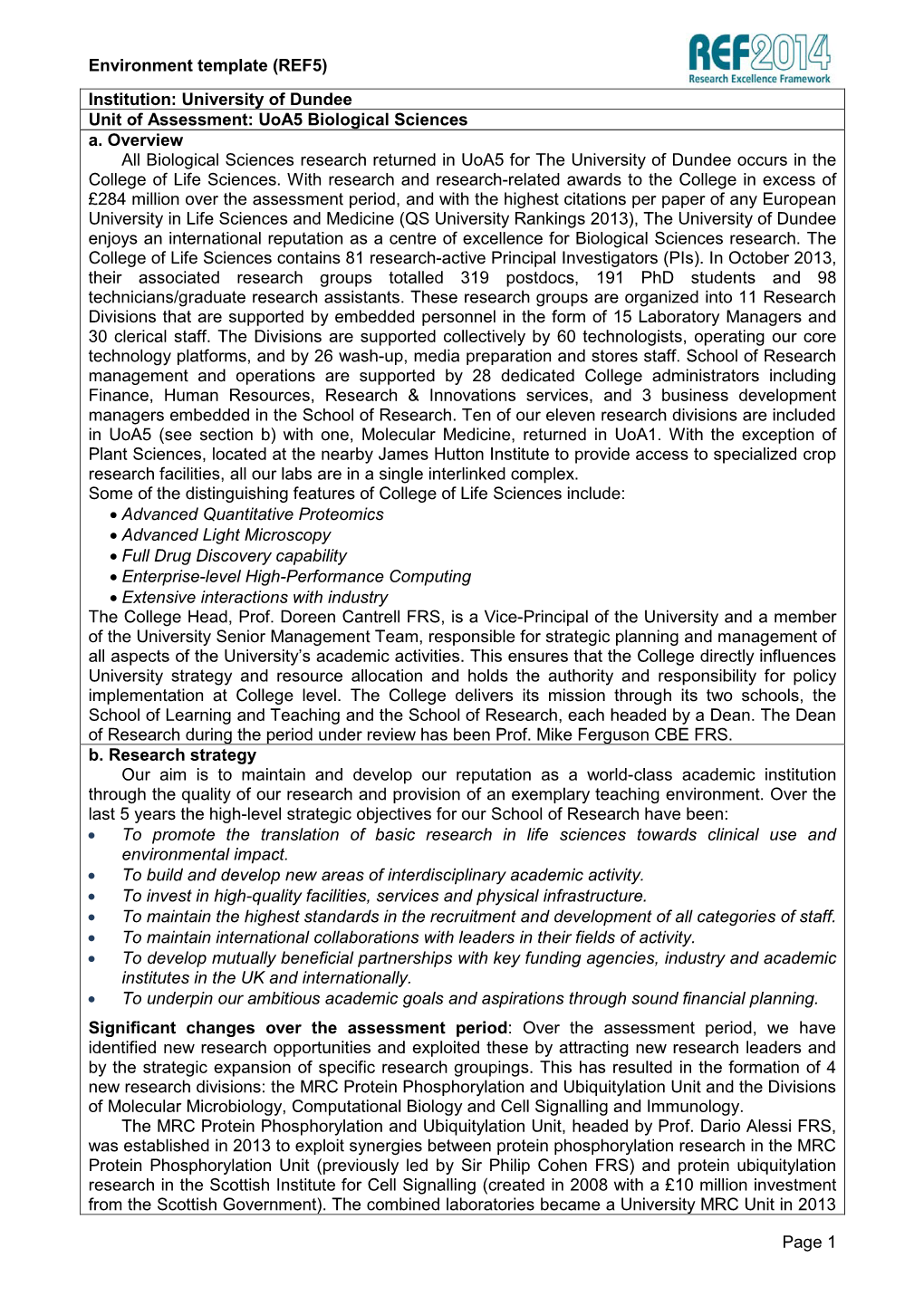 Environment Template (REF5) Page 1 Institution