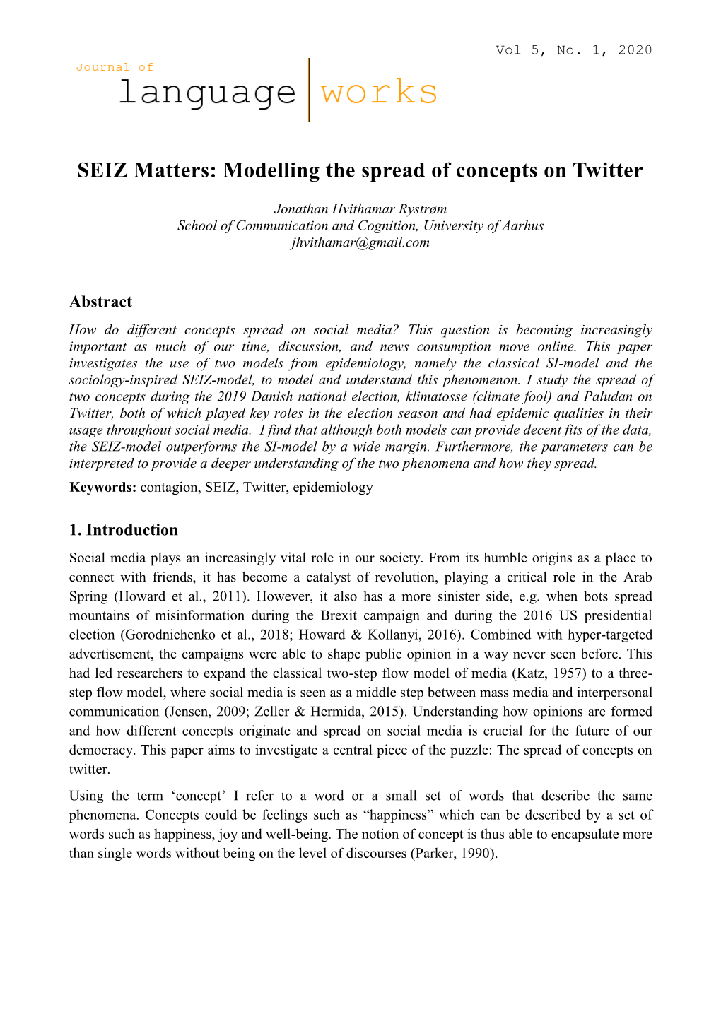 SEIZ Matters: Modelling the Spread of Concepts on Twitter