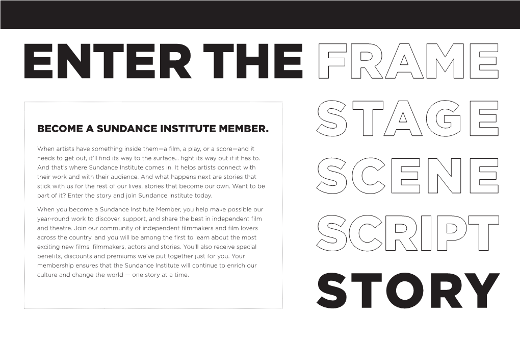 Become a Sundance Institute Member