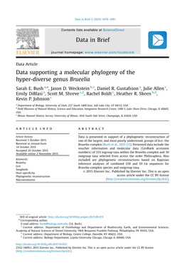 Data Supporting a Molecular Phylogeny of the Hyper-Diverse Genus Brueelia